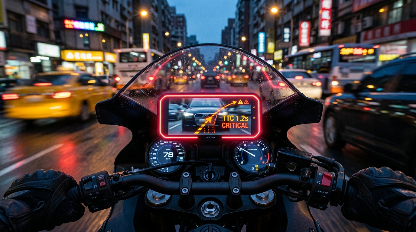 Rider Cockpit POV with Red Threat Alert